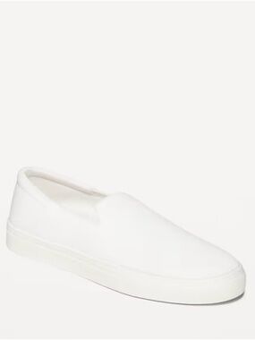 Old Navy Men’s White Slip-On Canvas Loafers. Size 10